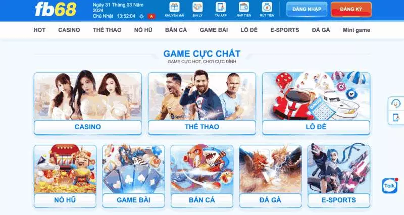 Fb68 có đầy đủ mọi thể loại cá cược online